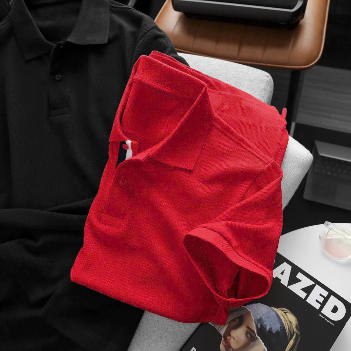 High-Volume Pique Knit Polo Shirts - Image 12