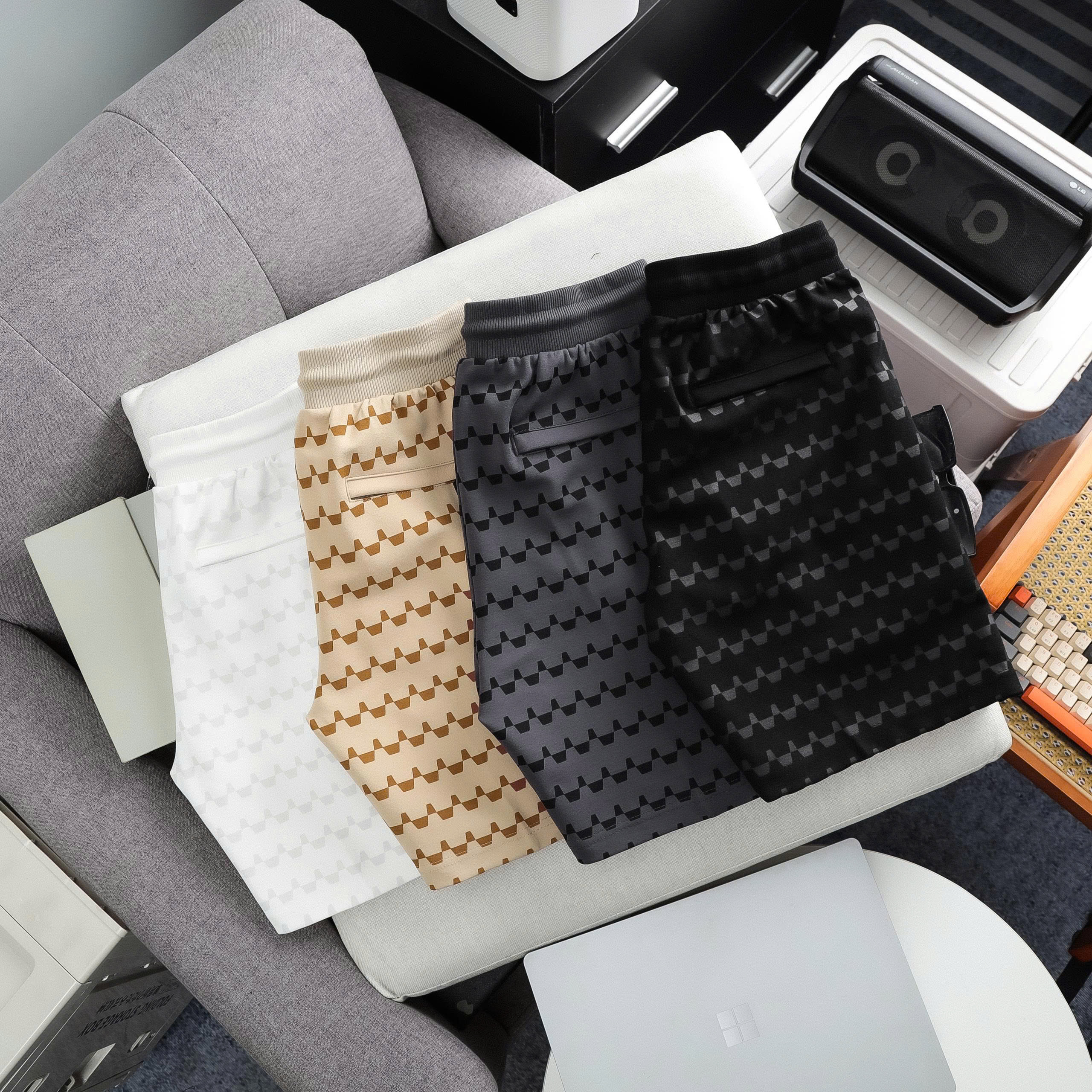 OEM/ODM Manufacturing: Custom Monogram & Allover Print Knit Shorts - Image 3