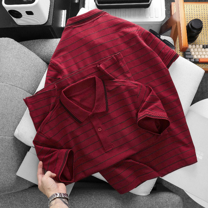 POLO SHIRT – PREMIUM COTTON STRIPED POLO (OEM / WHOLESALE) - Image 11